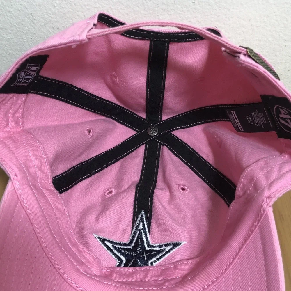 Dallas Cowboys 47 Embroidered Clean Up Cap Hat Women's Adjustable Pink